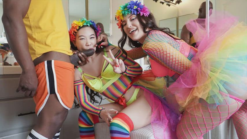 Petite Teens Excited for Their First Pride Celebration with BBC