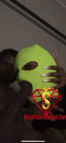 BBC Blowjob Ebony Face Fuck Mask Trans clip