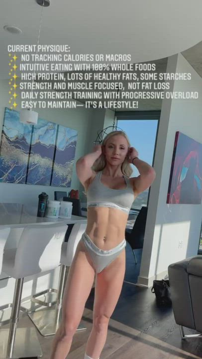 Ass Blonde Fitness Muscular Girl Pokies Underwear clip