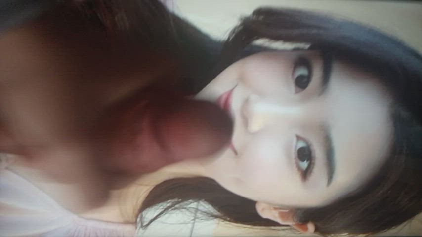 Cumming on a cute korean girl's face