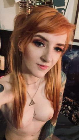 college redhead selfie small tits tattoo tits clip