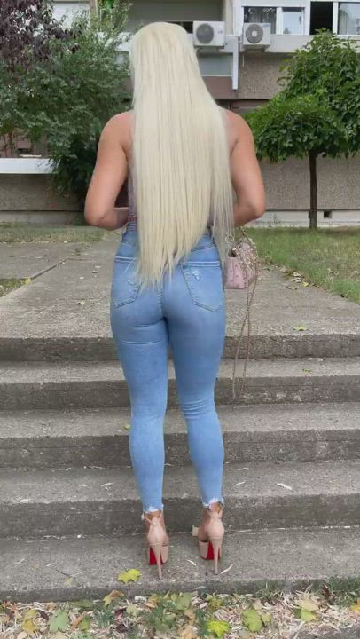 Ass Blonde High Heels Legs clip