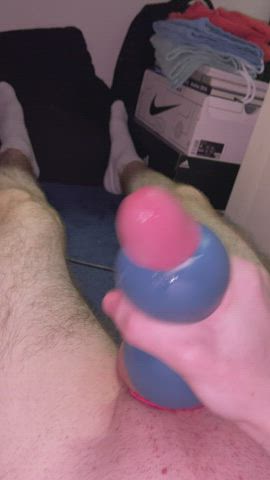 Fucking my little toy until I blew my load
