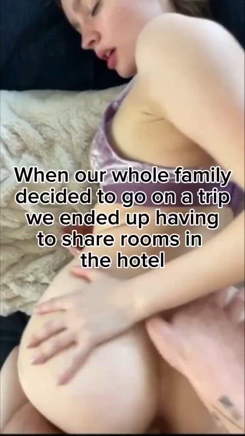 Fucking my cousin on the hotel bed