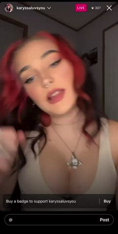 flashing nipple piercing redhead tits clip