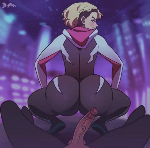 Gwen bouncing (d-art) [Spider Man series]