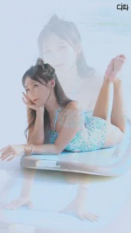 asian babe beach cute korean model swimsuit clip