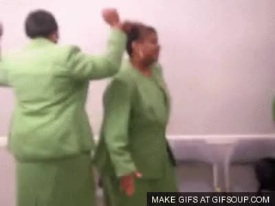 Black Women In Green Catch The Holy Ghost