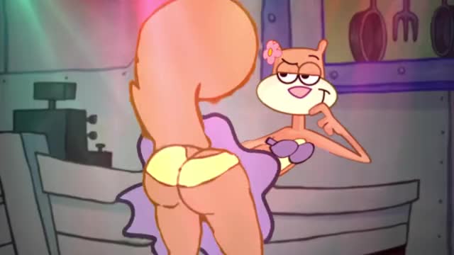 sandy cheeks twerking her butt