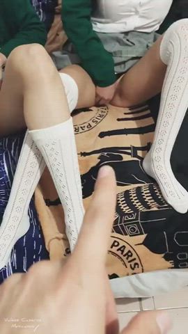 Mexican Schoolgirl Threesome clip