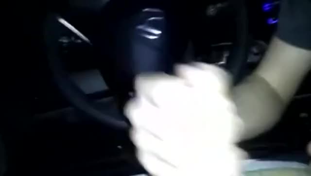 Car blow job at night