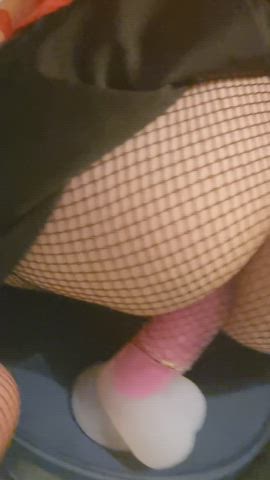 Fishnets and riding = fun
