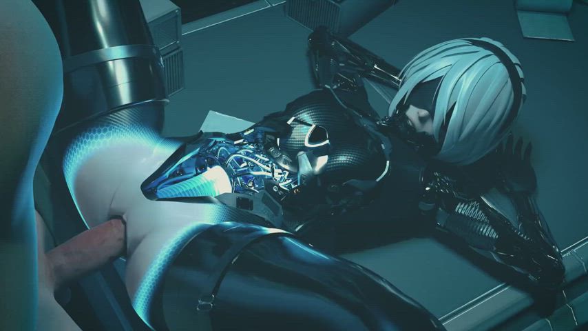 3d animation bwc latex latex gloves legs up mask missionary orgasm robot clip