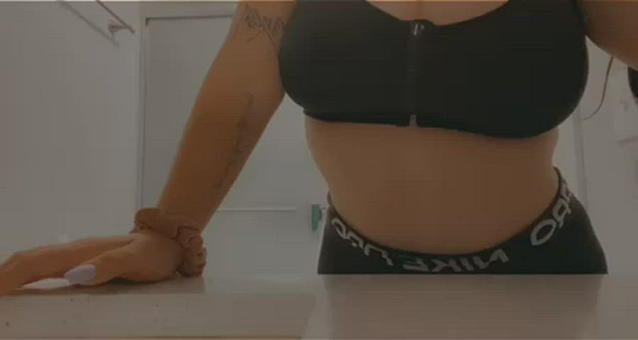 Big Tits Brunette MILF NSFW Nipple Piercing Titty Drop clip