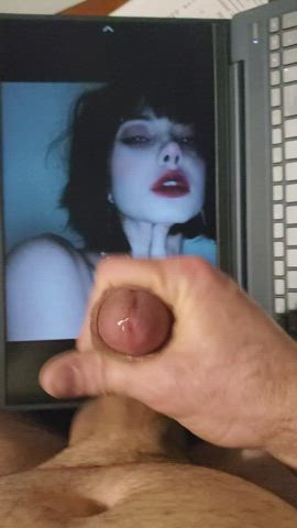 Blasted a load all over this goth cum slut... she loved it