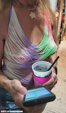 amateur exhibitionism exhibitionist flashing hotwife nipples public see through clothing
