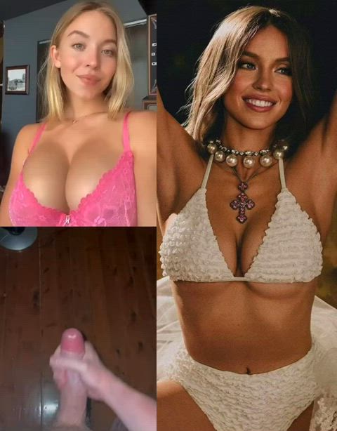 bwc babecock bikini celebrity cumshot huge tits nsfw pale pretty sydney sweeney clip