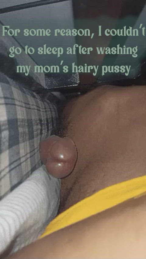 caption cum cumshot hands free jerk off masturbating milking orgasm sissy son step-mom