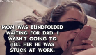 blindfolded caption mom son clip
