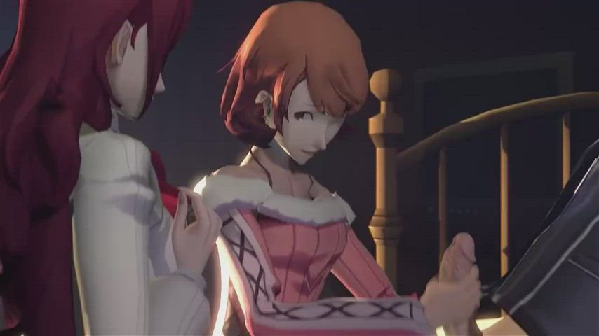 Persona Mitsuru and Kirijo Yukari Takeba threesome