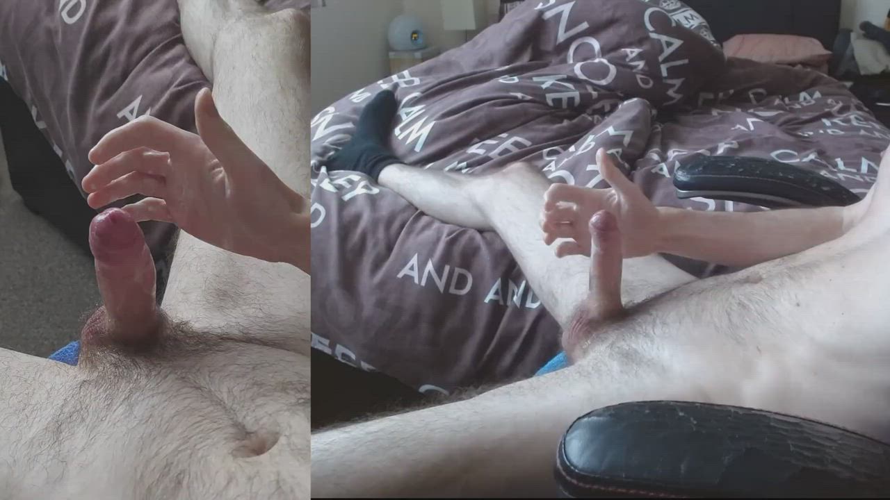 Big cumshot after long edging session - full vid available