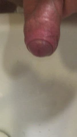 Little mirror cumshot at work