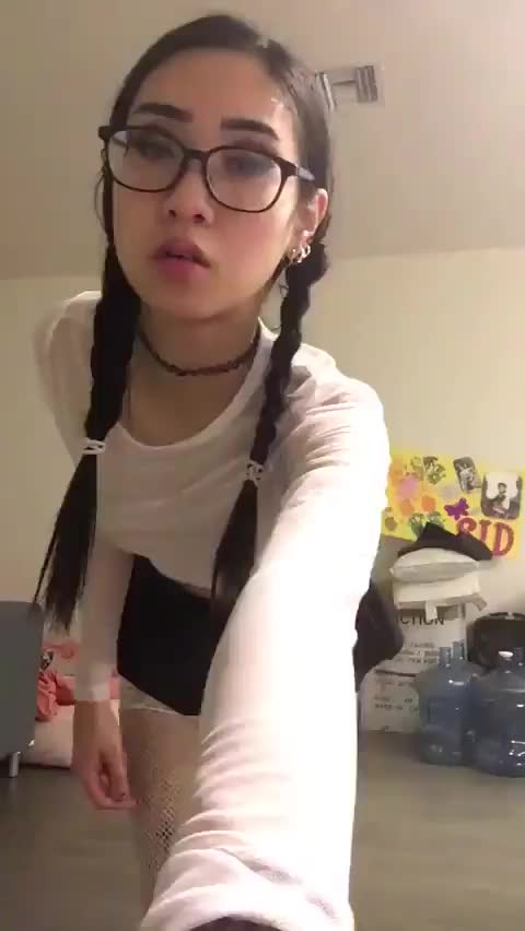 sheer top asian pigtails