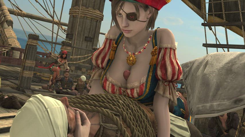 Pirate Jill fantastic chest takes no prisoners, only their cum (Howl)