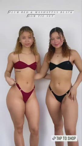 Sexy young twins model bikini
