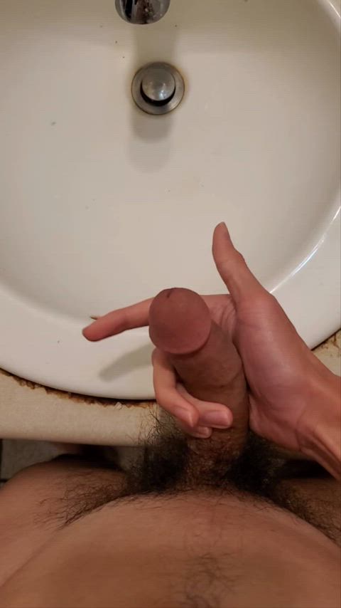 Cumming in the sink