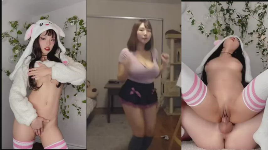 Anal Asian Ass BWC Dancing Riding Rough Split Screen Porn TikTok clip