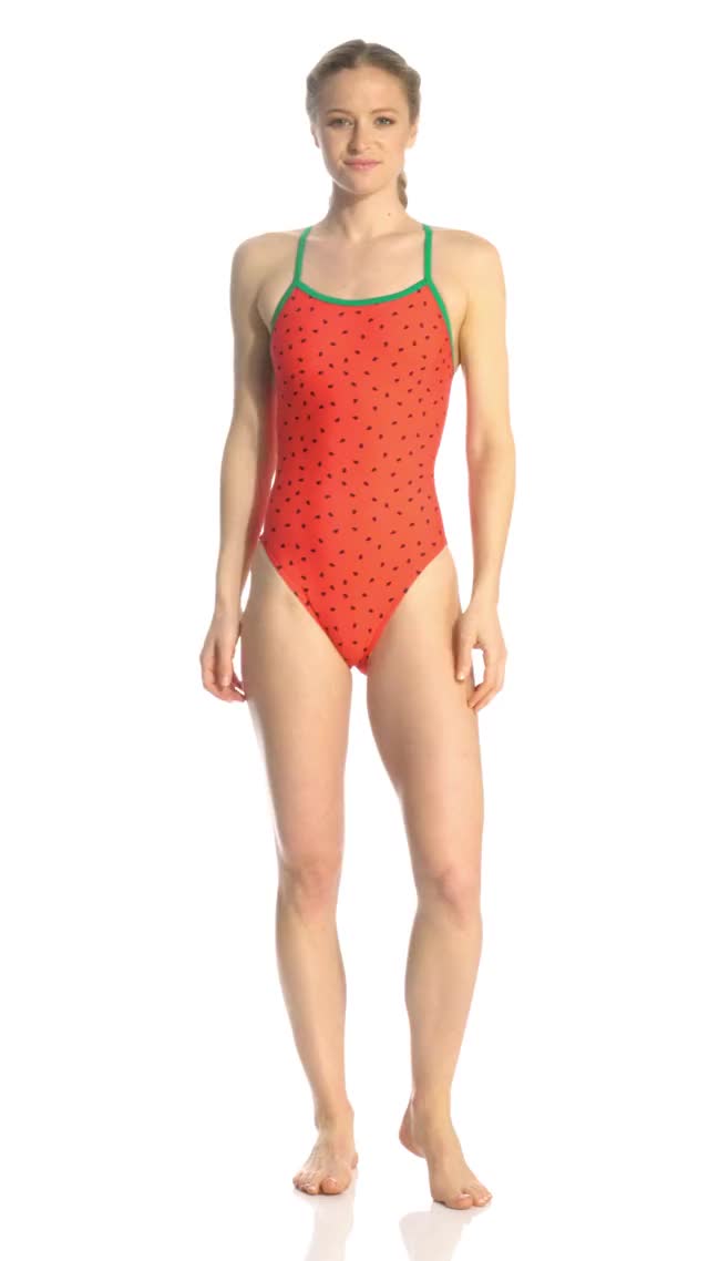 Sporti Watermelon Thin Strap One Piece Swimsuit