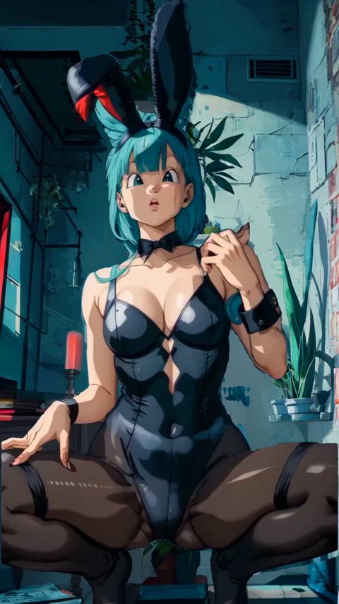 animation anime bodysuit bulma bunny dance dancing tease teasing clip