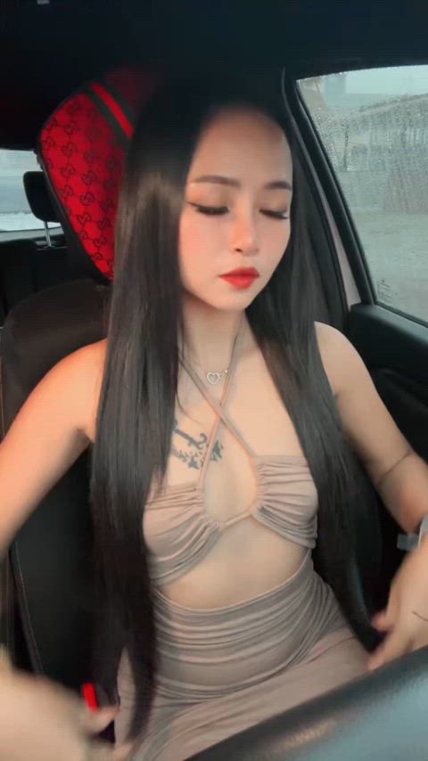 asian babe babes car cute onlyfans tik-tok clip