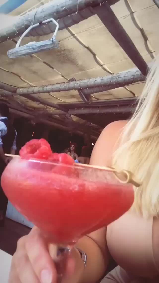 Elin Hakanson - Drinking Cocktail