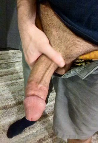 Stroking my thick cock on Monday night