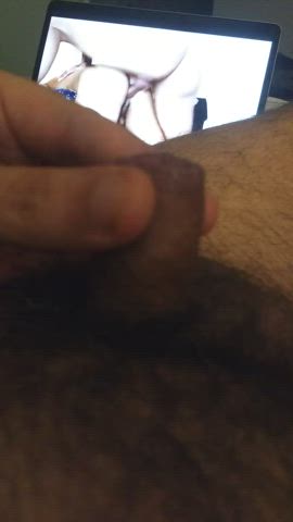 Stroking my tiny cock to big dick tranny creampies is my fav thing
