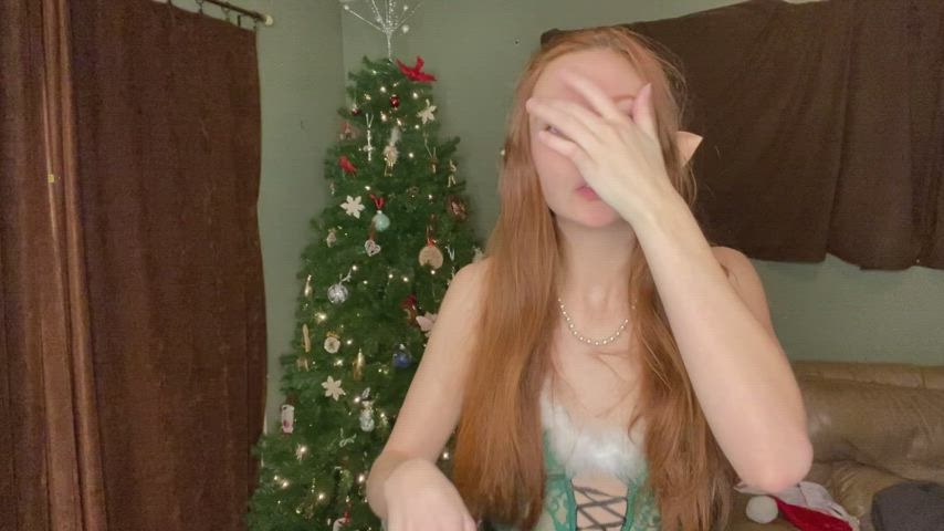 christmas cute dancing homemade lingerie petite redhead teen clip