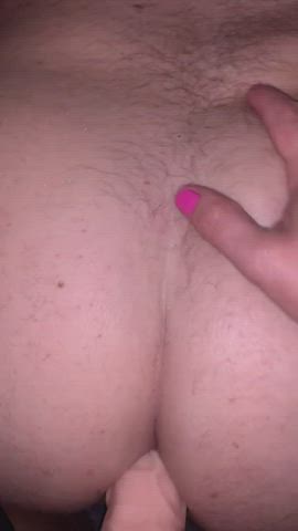 Pumping his boy pussy to orgasm with my 10”, thick, veiny, girl cock. He’s such