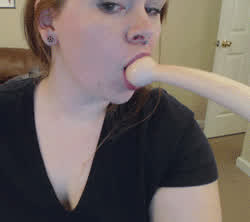 Deepthroat Dildo Sucking clip