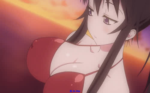 anime big tits bikini boobs ecchi groping nipple play nipples tease tits clip