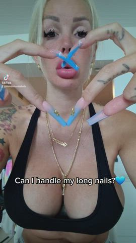 Amateur Blonde Blowjob Fake Boobs Fake Tits Nails OnlyFans Solo Teen Porn GIF by
