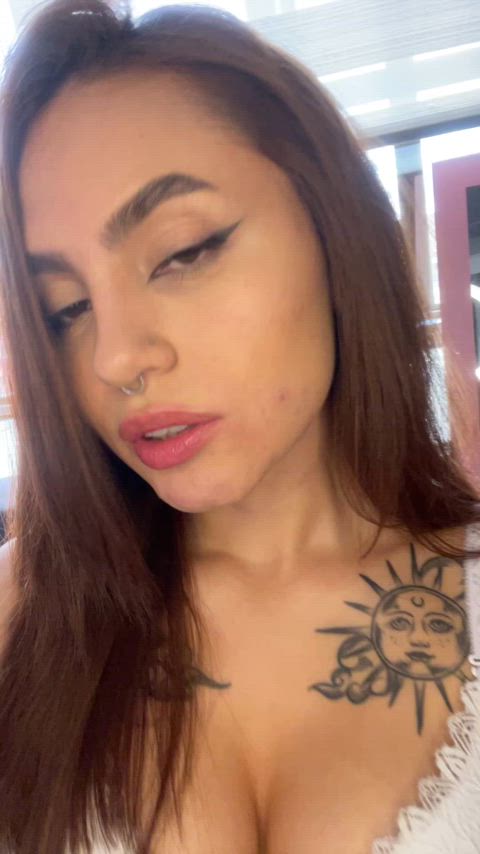 brunette cute latina lips lipstick tattoo teasing teen tongue tongue fetish latinas