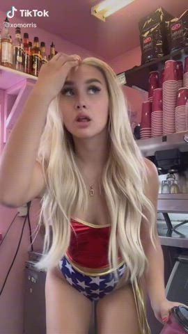 Ass Blonde Jiggling Shaking Shorts Thong TikTok clip