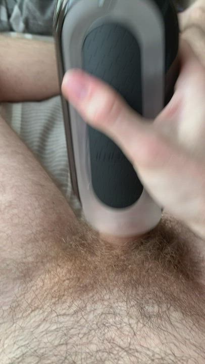 Loving this new toy so much. I last so long shoving my cock in this. Here’s the