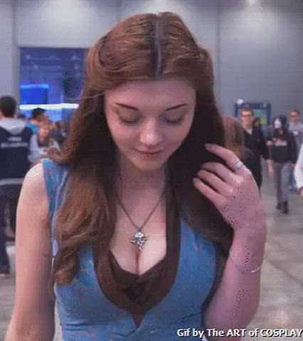 Blue Eyes Cleavage Clothed Cosplay Eye Contact Natalie Dormer Non-nude Pretty clip