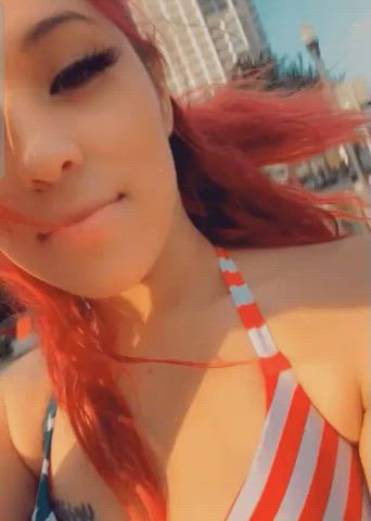 flashing public redhead clip