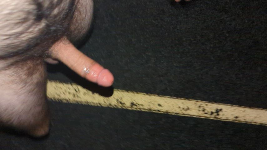 Got dared to walk completely naked and jerk off in the middle of the road (18 y/o)