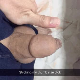 [GIF] Thumb size is fun size!????: Thumb size verified &amp; jerked off. A short