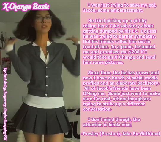 asian caption dance glasses legs schoolgirl skirt xchange sissycaption x-change clip